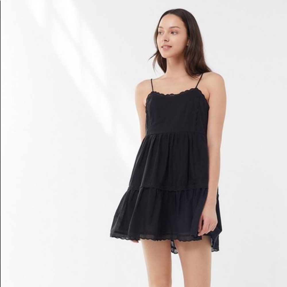NWT Large UO Hanna Scallop Babydoll Mini Dress